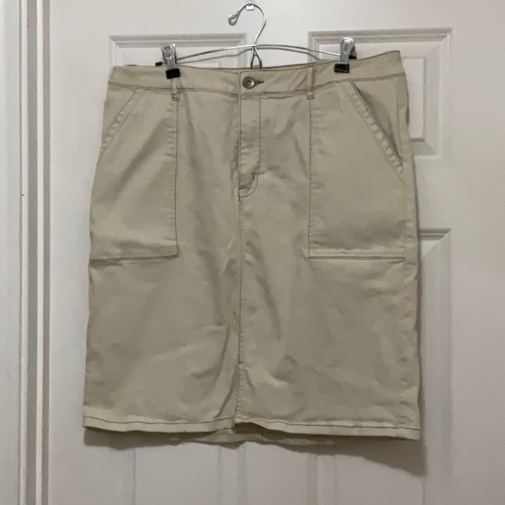 Classic Tan Midi Skirt